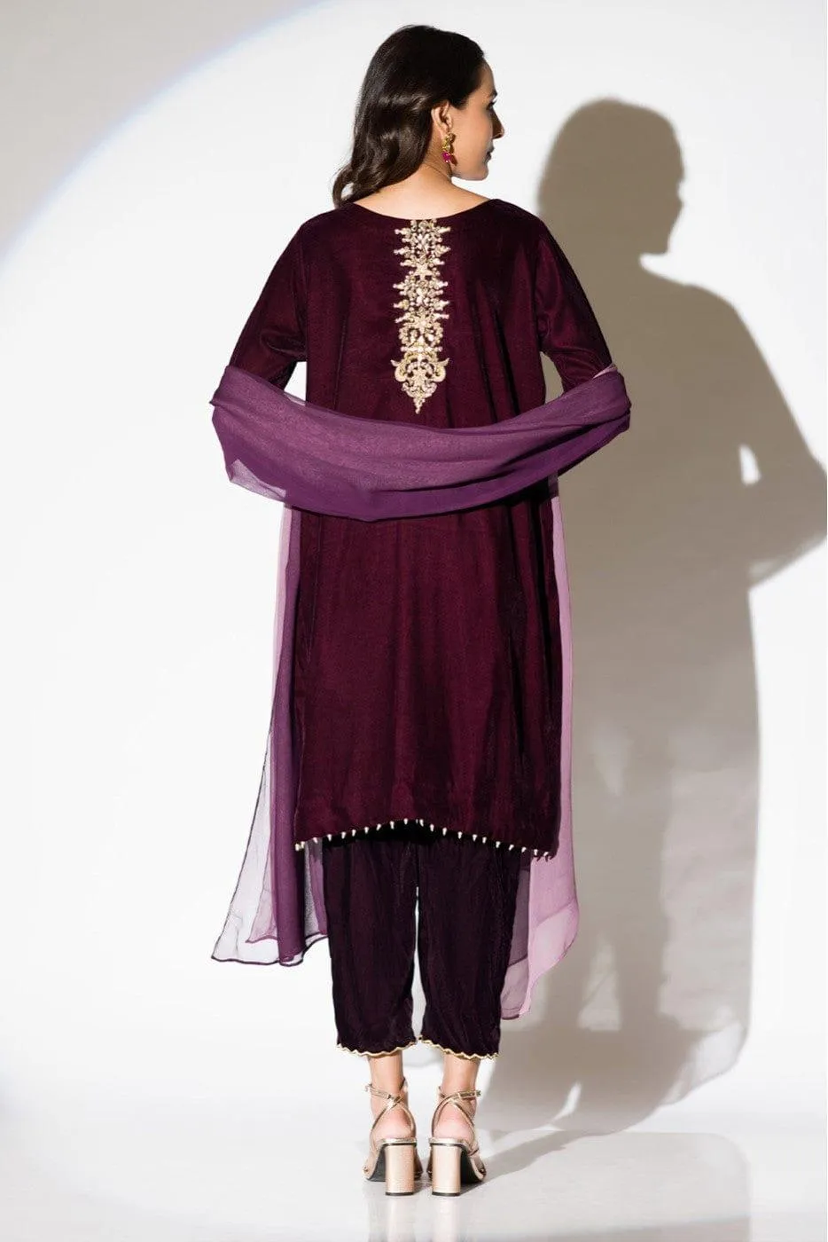 Insia Sohail - Plum Velvet - Plum - 2 Piece