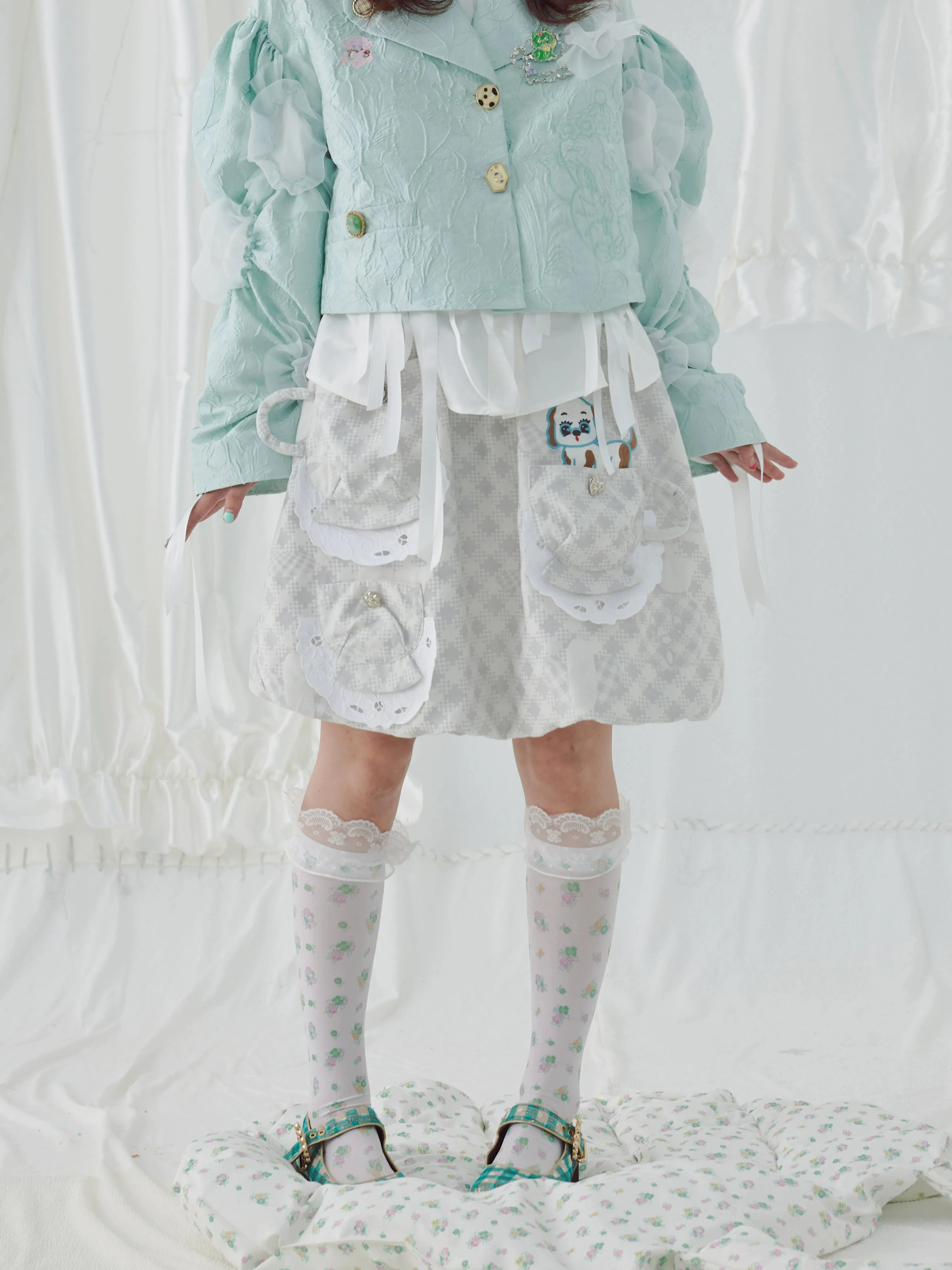 Jacquard Tea Cup Pocket Balloon Skirt