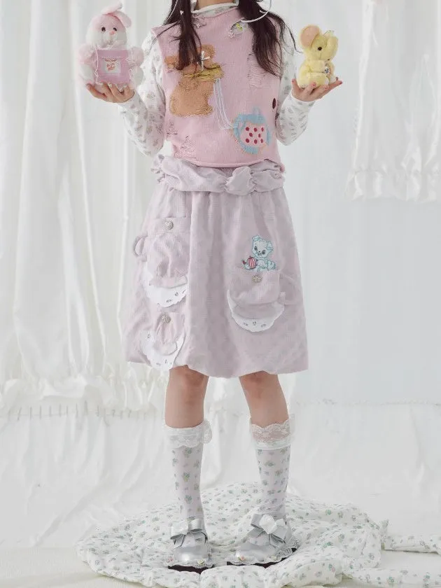 Jacquard Tea Cup Pocket Balloon Skirt