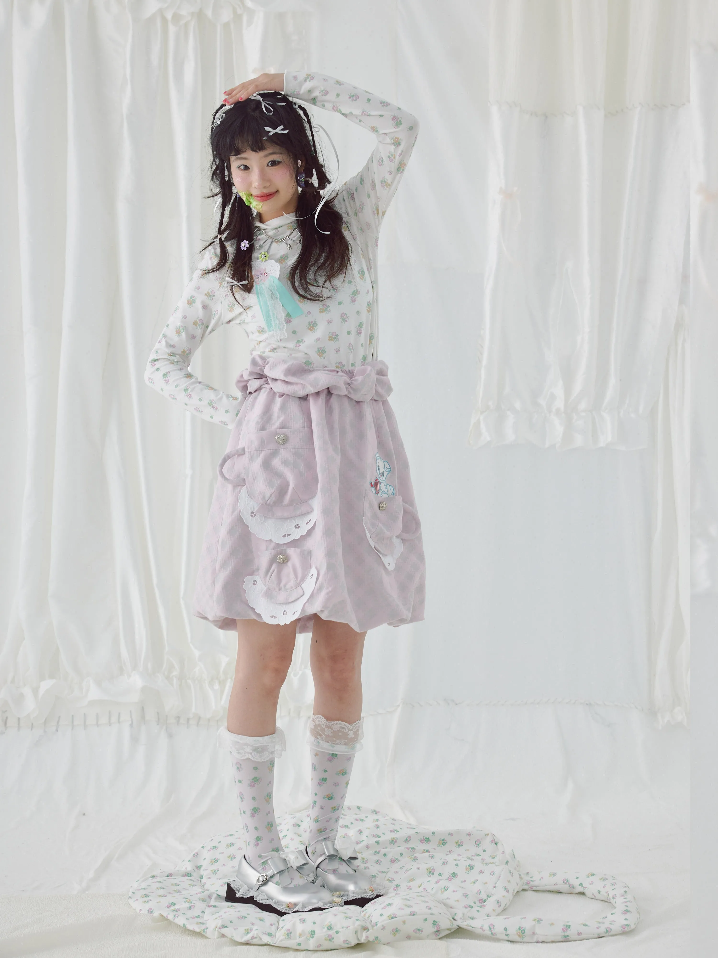 Jacquard Tea Cup Pocket Balloon Skirt