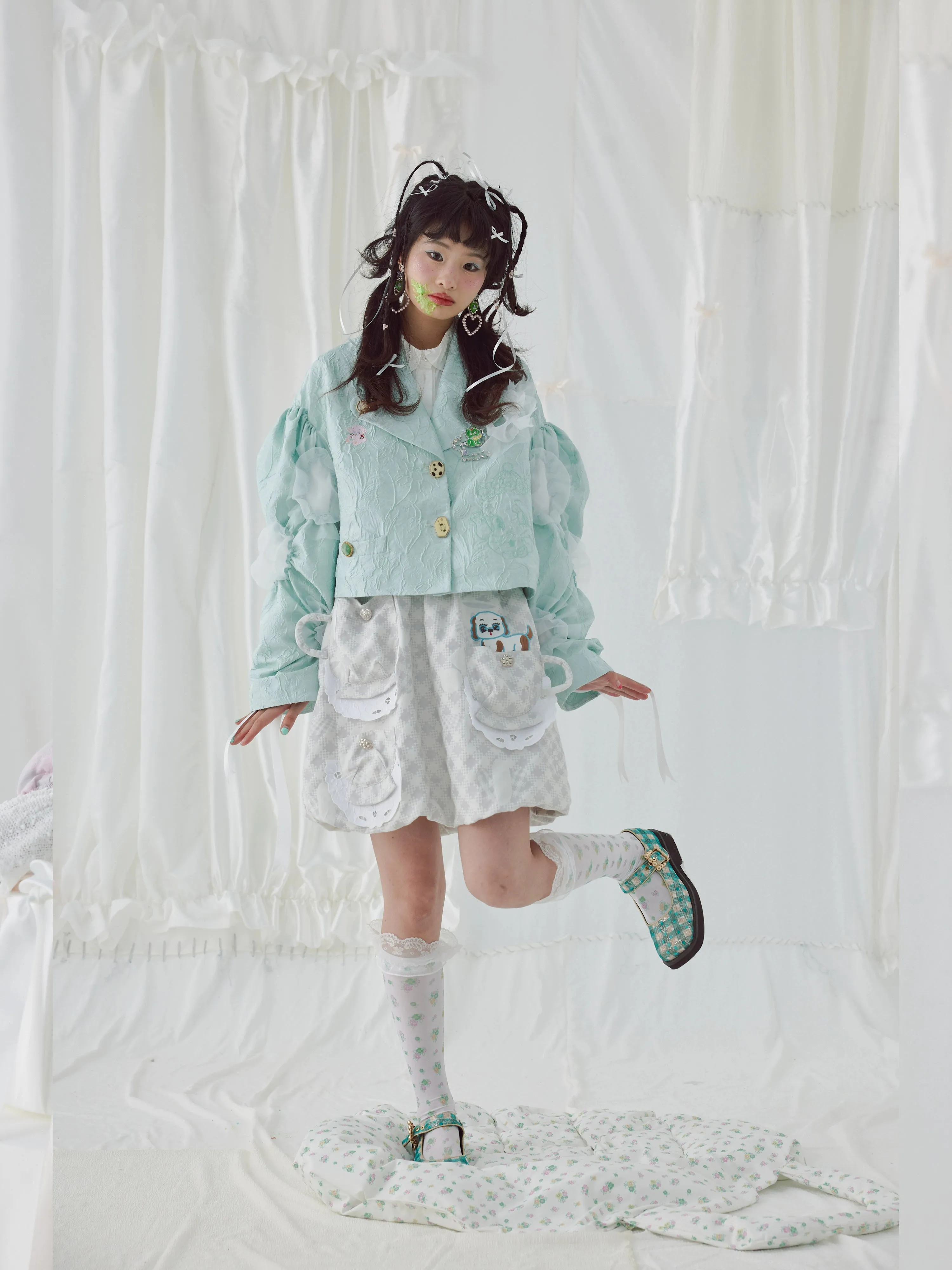 Jacquard Tea Cup Pocket Balloon Skirt