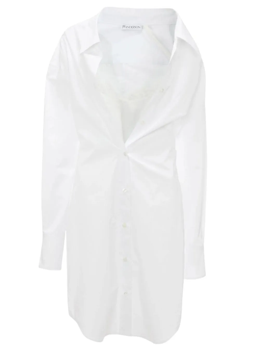 JW Anderson Lace Detail Shirt Dress (White)