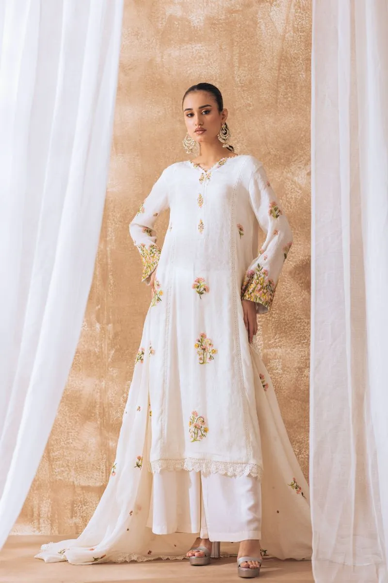 Khayal by Shaista Hasan - Glistening Pearl - Shimmer Georgette - 3 Piece