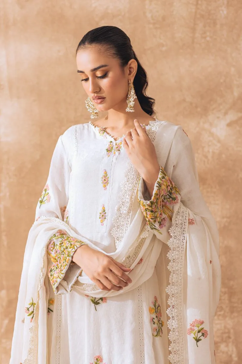 Khayal by Shaista Hasan - Glistening Pearl - Shimmer Georgette - 3 Piece