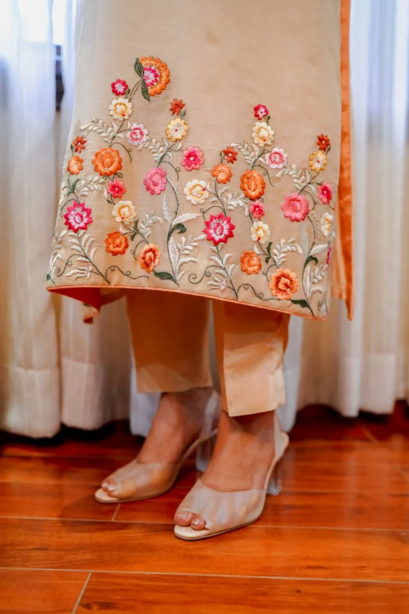 Khayal by Shaista Hasan - Gold organza - 3 Piece