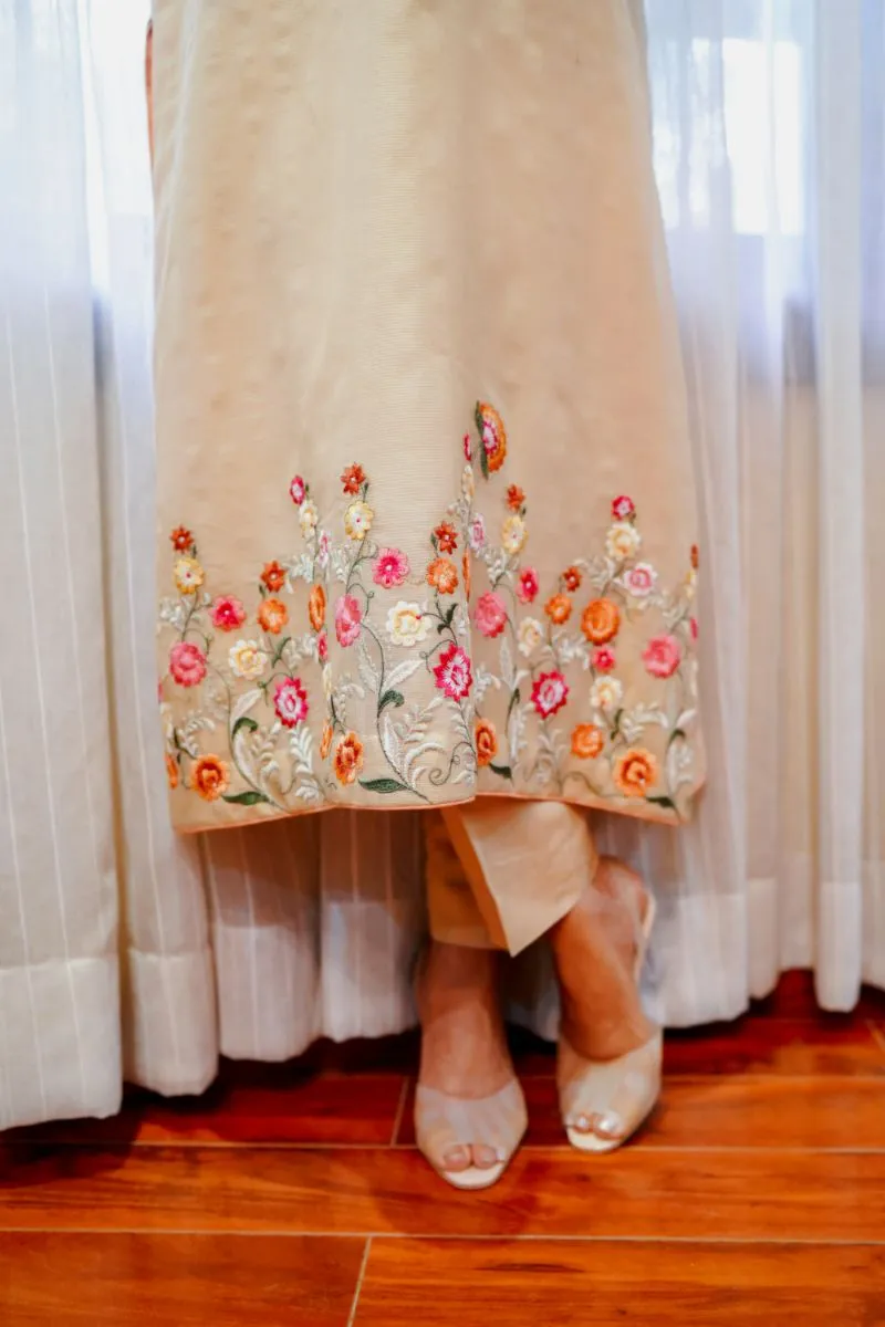 Khayal by Shaista Hasan - Gold organza - 3 Piece