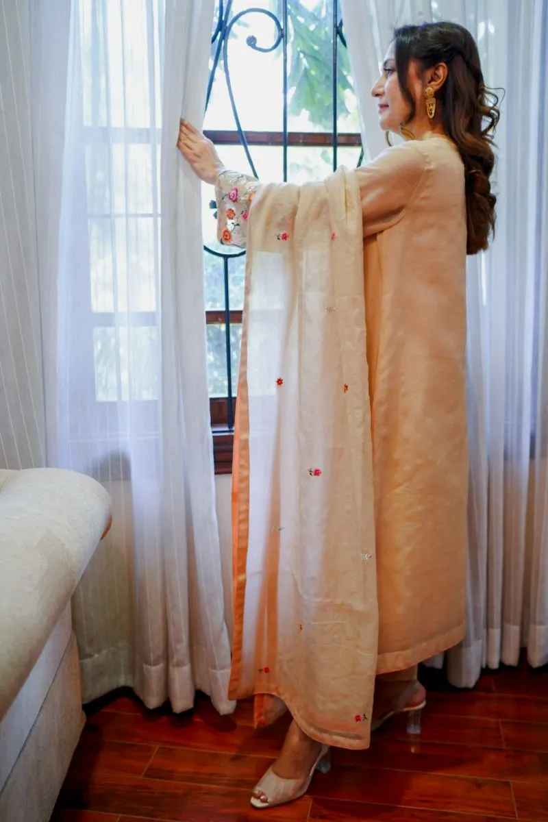Khayal by Shaista Hasan - Gold organza - 3 Piece