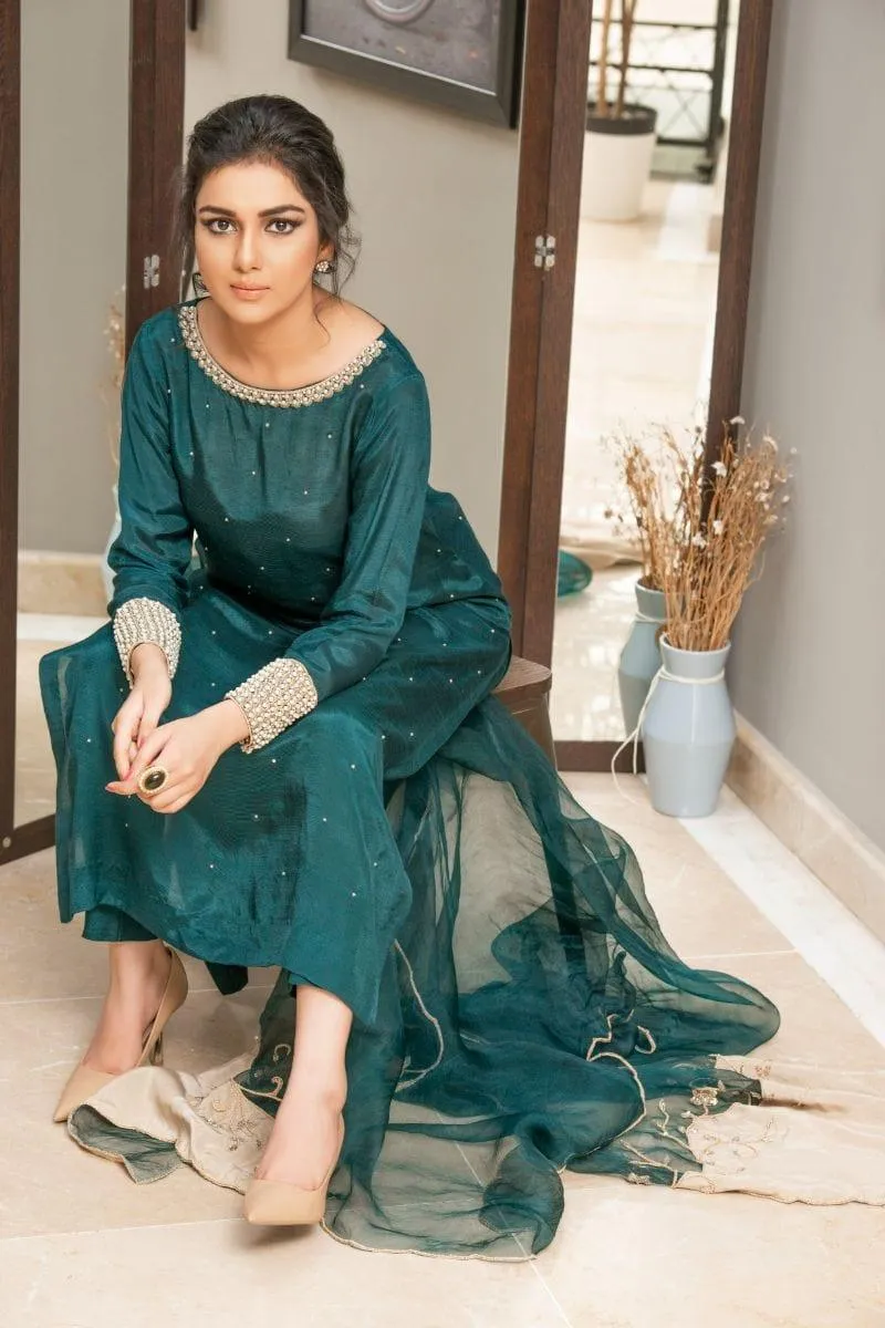 Kuli Jume - Bronzed Emerald - Bottle Green - Silk - 3 Piece