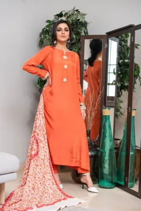 Kuli Jume - Dasy Coral - Rust - Silk - 3 Piece