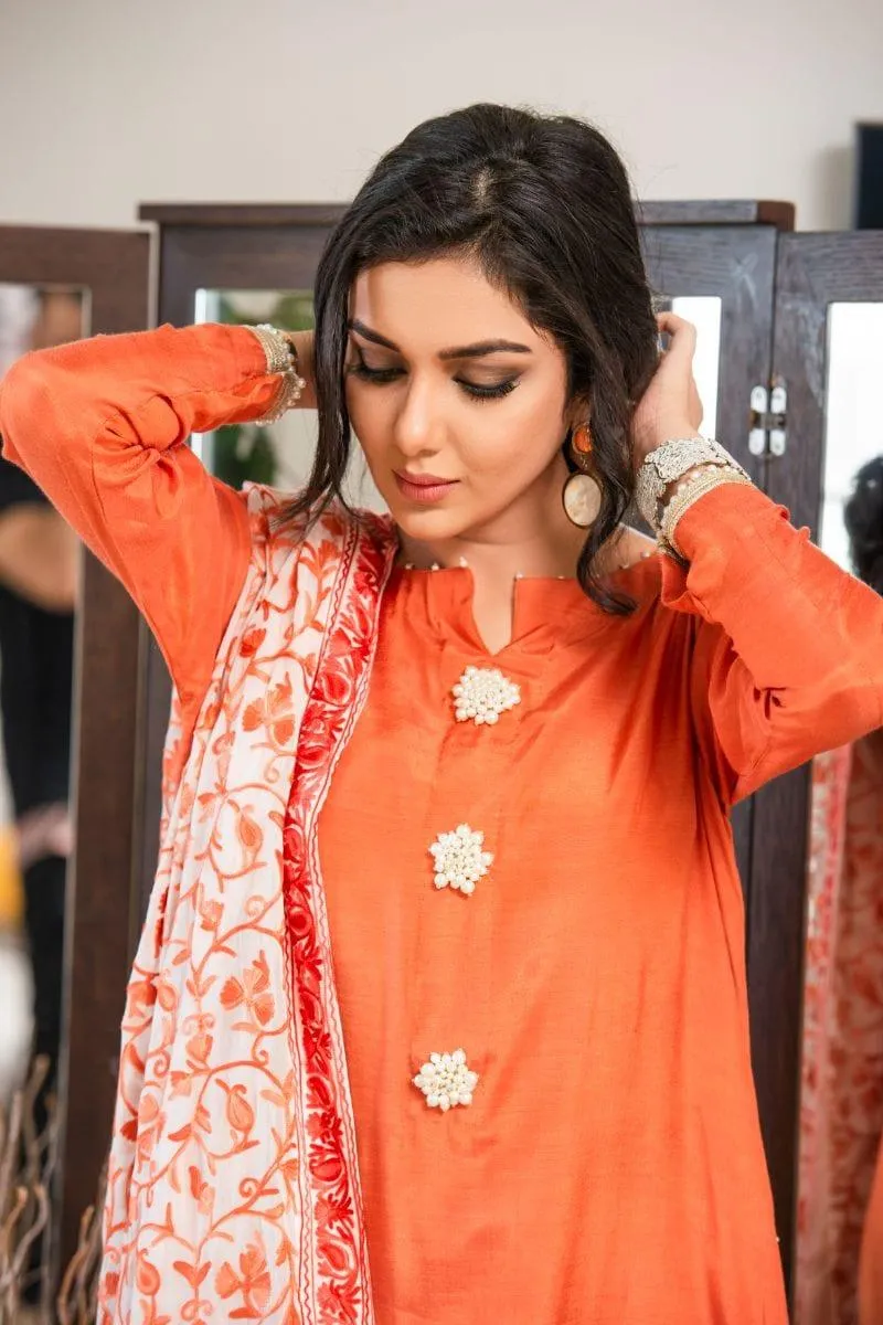 Kuli Jume - Dasy Coral - Rust - Silk - 3 Piece