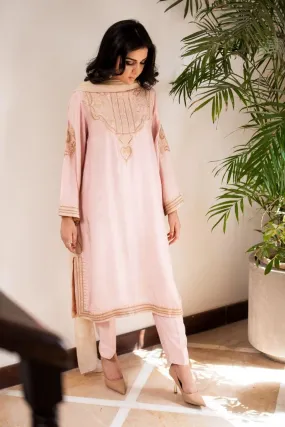 Kuli Jume - Fondo Rosa De Flores - Tea Pink - Silk - 3 Piece