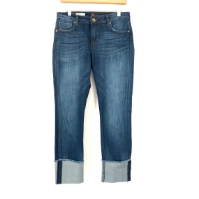 Kut from the Kloth Dark Wash Straight Leg Cuffed Jeans- Size 4 (Inseam 26.5")