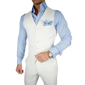 Latte Lino Tweed Ciottoli Waistcoat