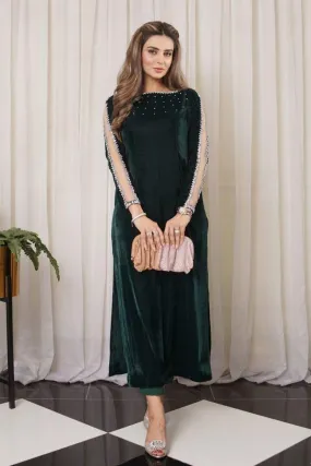 Leon - IVY GLAM VELVET - Dark Green - 2 Piece