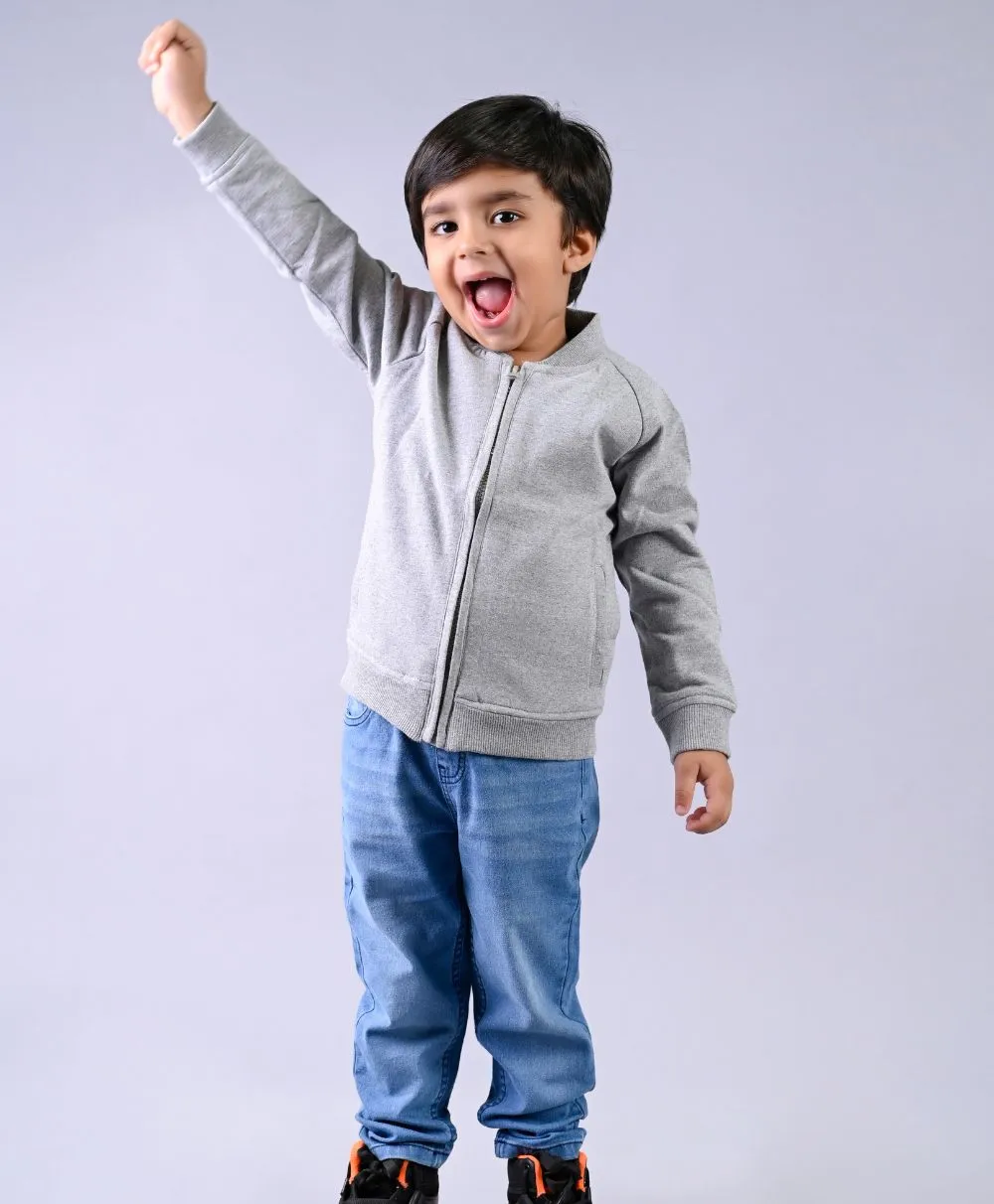 Light Grey Cotton Fleece Jacket