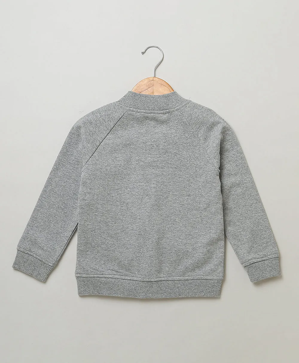 Light Grey Cotton Fleece Jacket