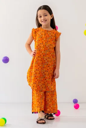 Little Ego - Multi dots 2 piece - Orange - Lawn