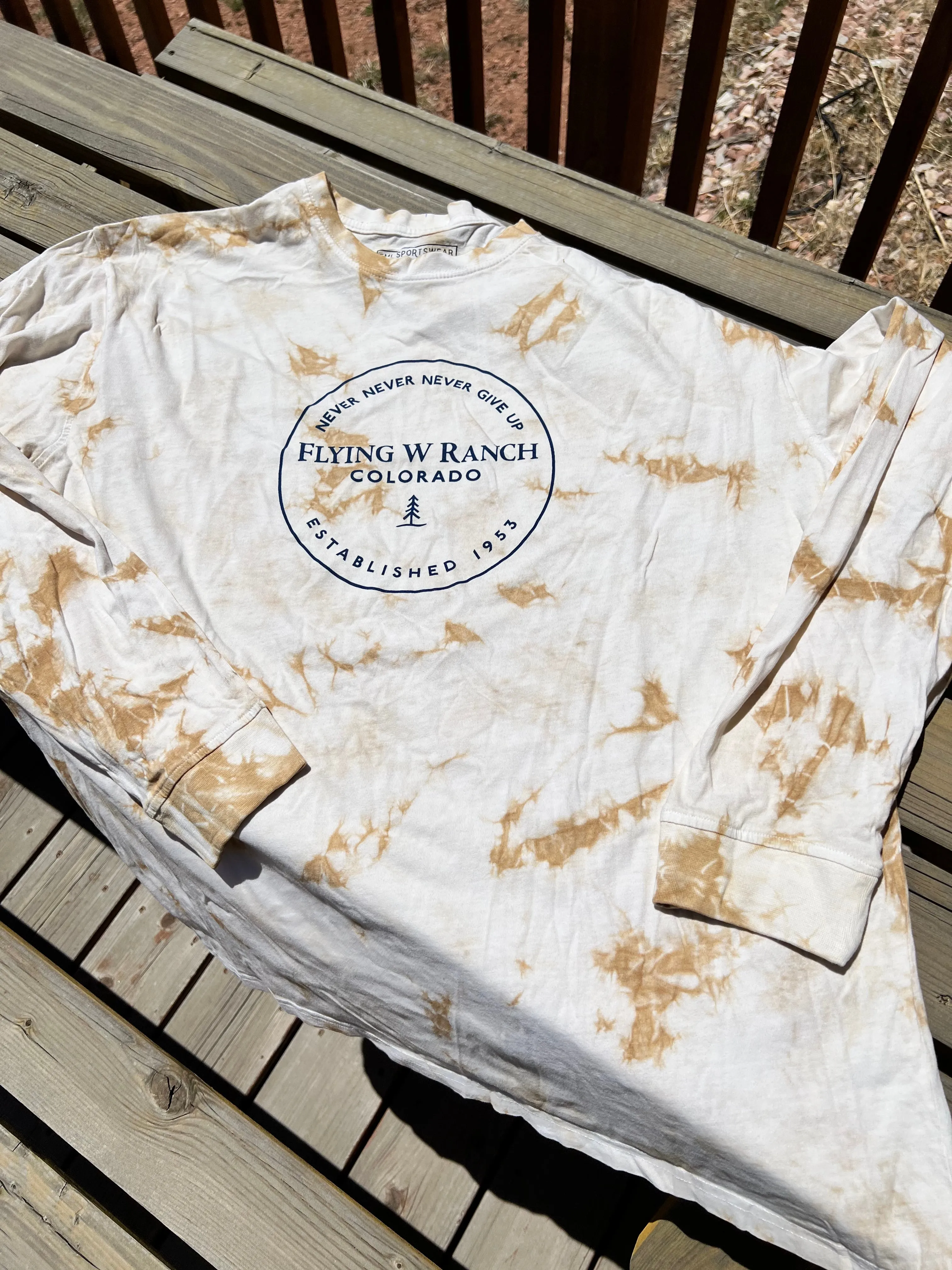Long Sleeve Brown Tie Dye T-Shirt