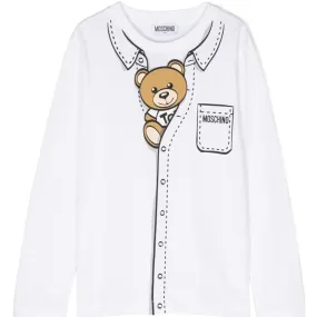 LONG SLEEVE TEE WITH SHIRT/BEAR PRINT