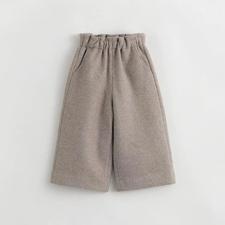 MARC & JANIE Girls Lace Waist Tweed Wide Leg Pants  232019