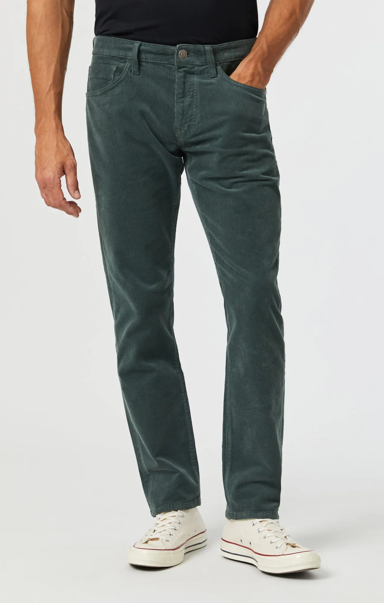 MARCUS SLIM STRAIGHT LEG IN EVERGREEN CORD