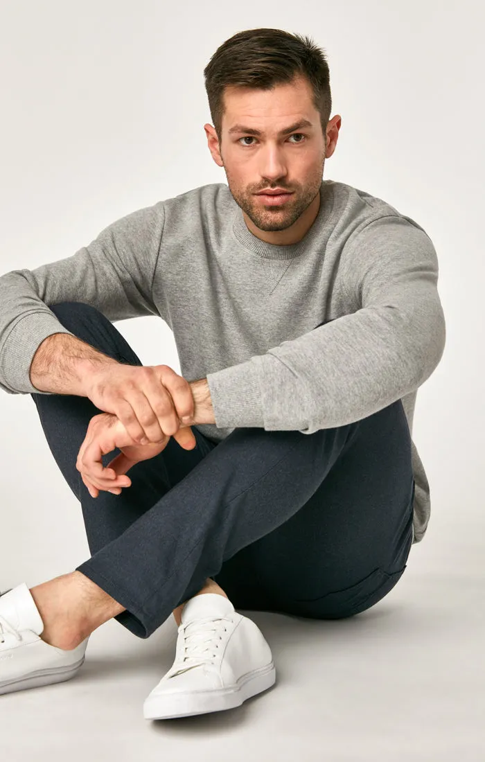 MARCUS SLIM STRAIGHT LEG PANTS IN NAVY FEATHER TWEED
