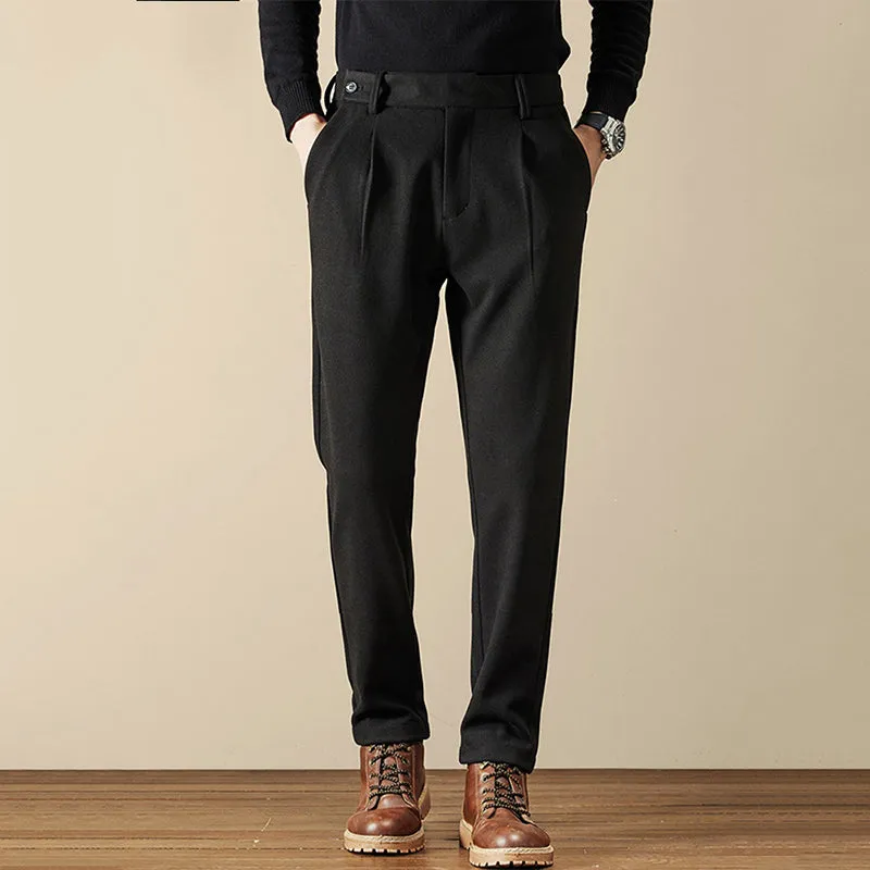Men's Casual Loose Straight Thickened Tweed Pants