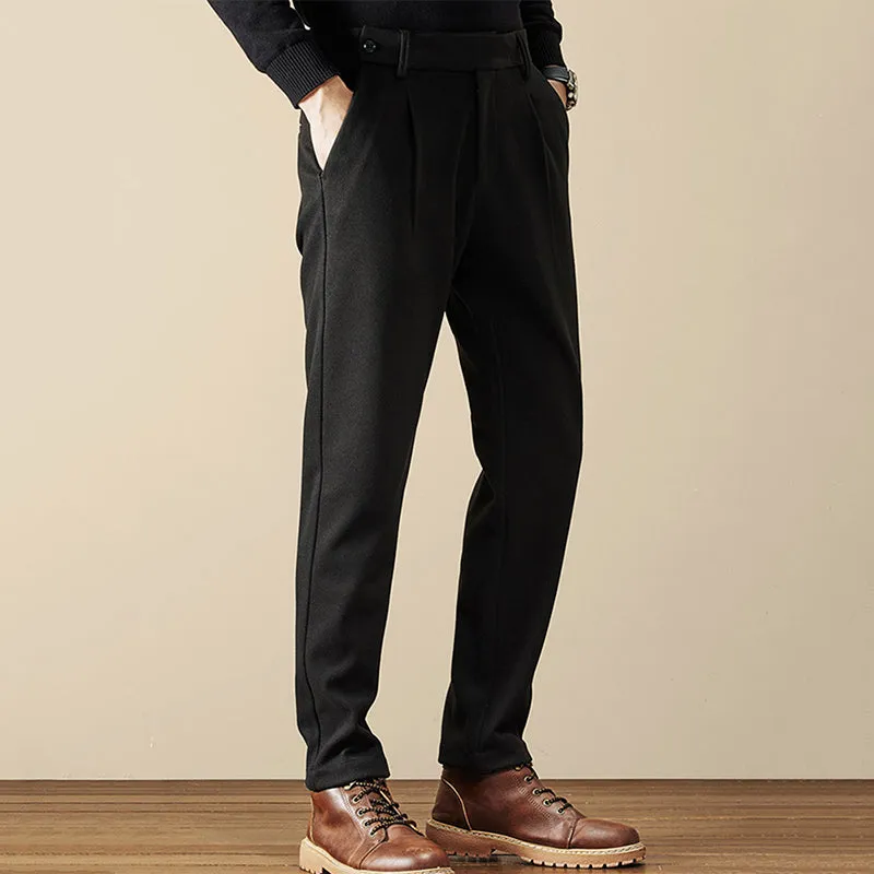Men's Casual Loose Straight Thickened Tweed Pants