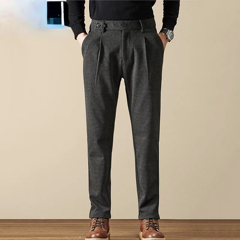 Men's Casual Loose Straight Thickened Tweed Pants