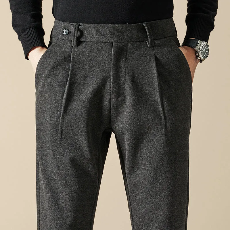 Men's Casual Loose Straight Thickened Tweed Pants