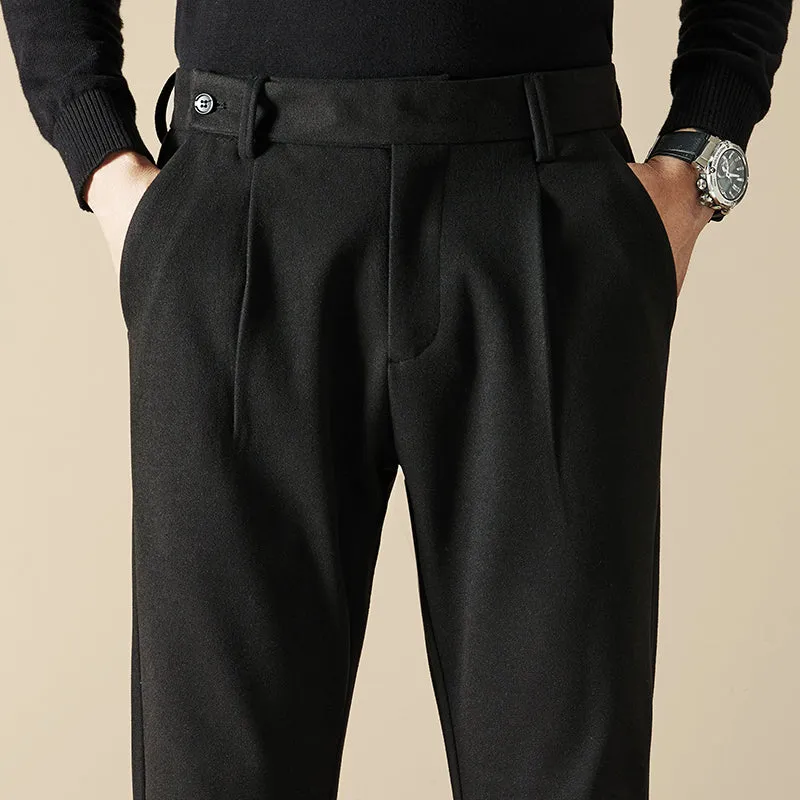 Men's Casual Loose Straight Thickened Tweed Pants
