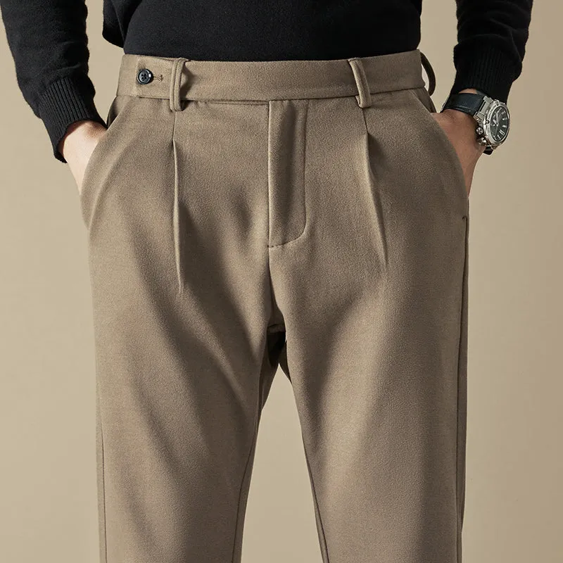 Men's Casual Loose Straight Thickened Tweed Pants