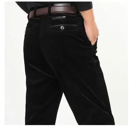 Men's Winter Casual Velvet Dress Pants