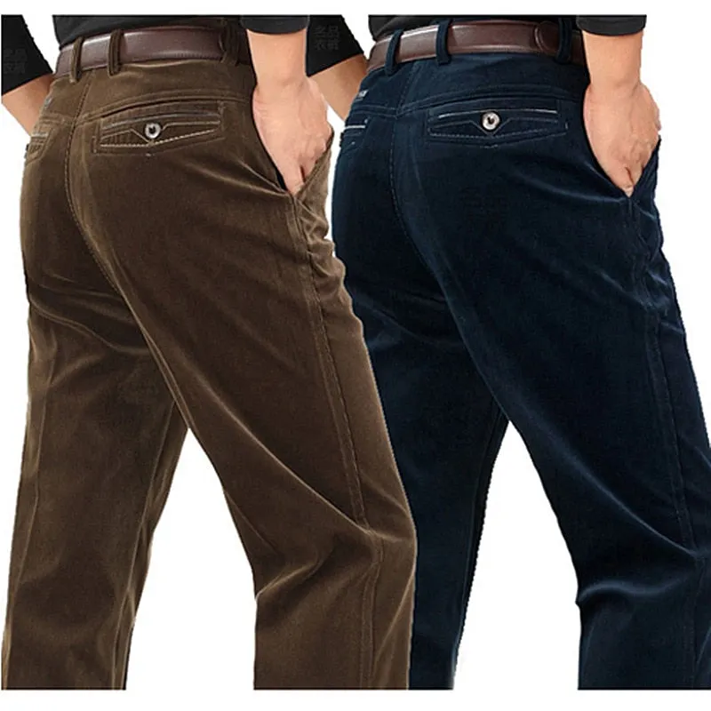 Men's Winter Casual Velvet Dress Pants