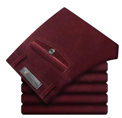 Men's Winter Casual Velvet Dress Pants