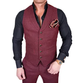 Midnight Marrone Tweed Ciottoli Waistcoat