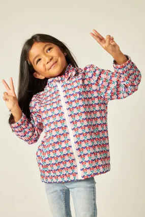 Mini Calista Red Printed Parka