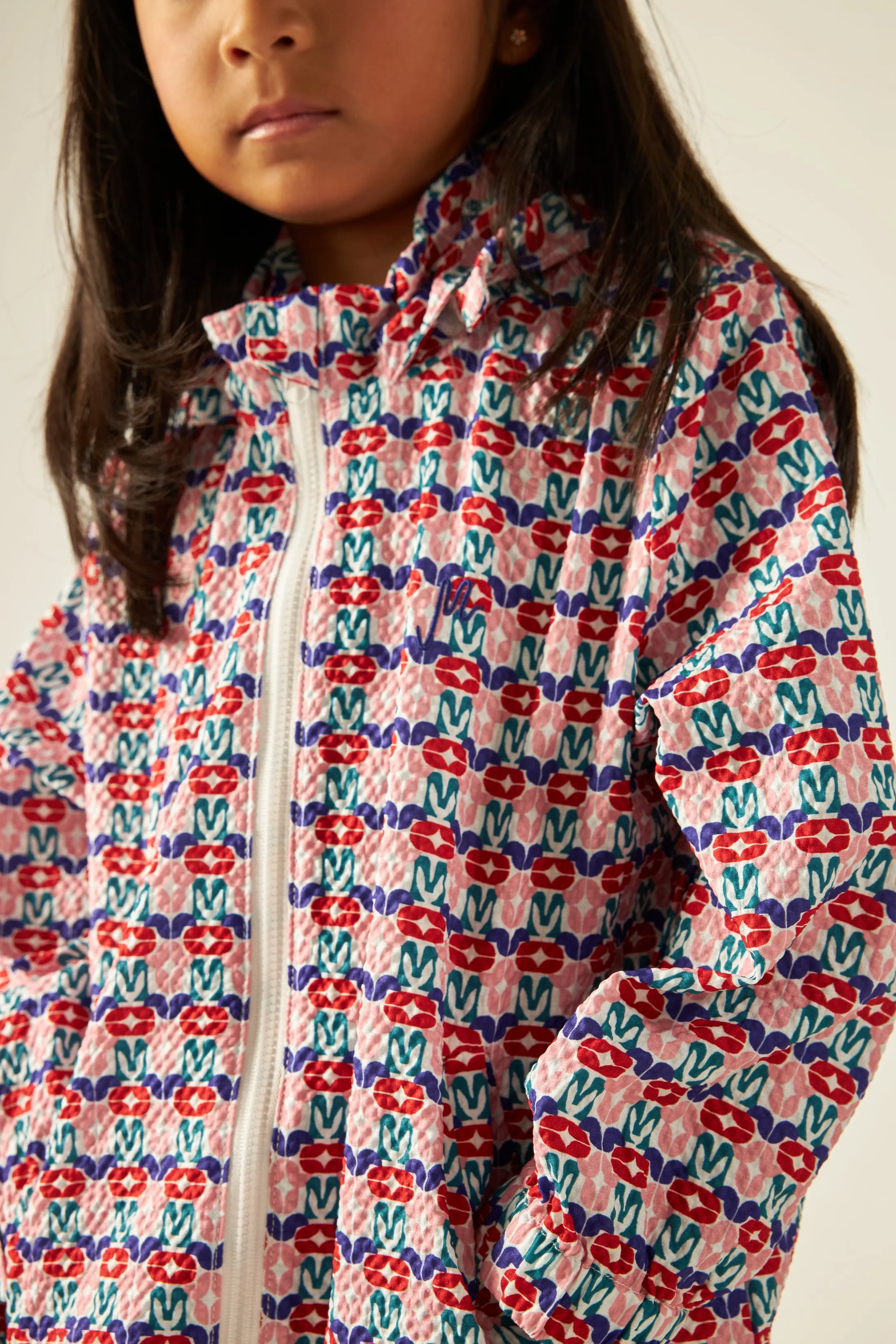 Mini Calista Red Printed Parka