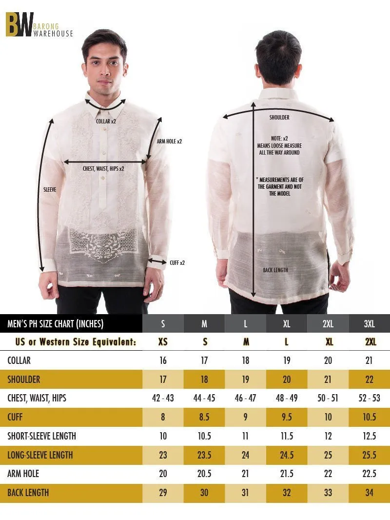 MJ18 - Jusi Barong Tagalog Full-Open Gold