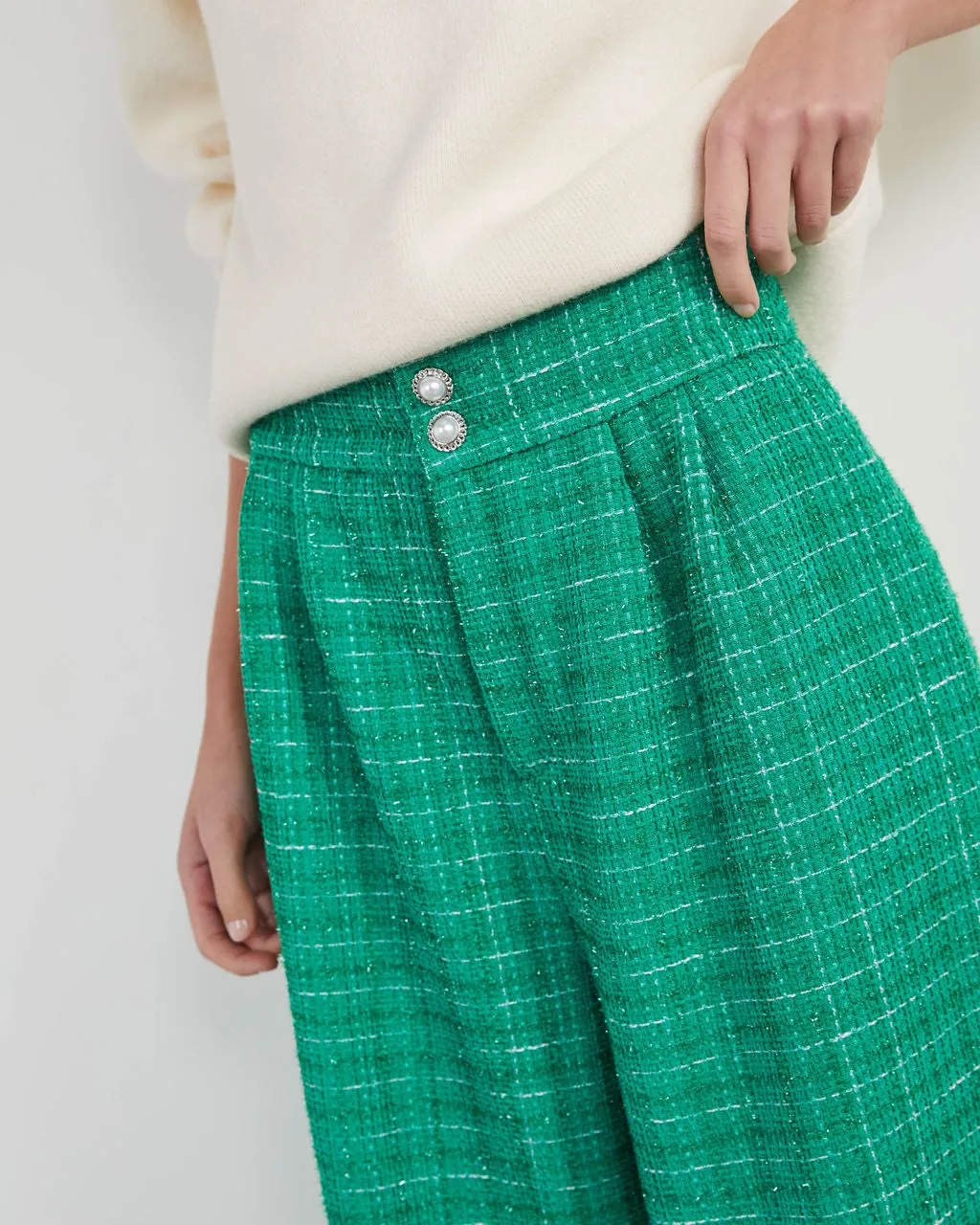 Mumford Tweed Wide Leg Trouser Pants