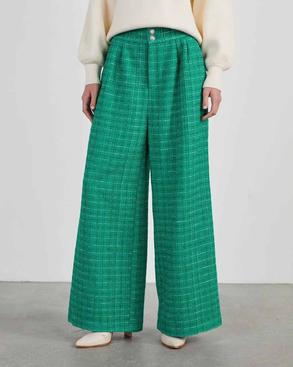 Mumford Tweed Wide Leg Trouser Pants