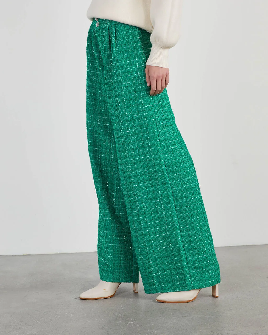 Mumford Tweed Wide Leg Trouser Pants