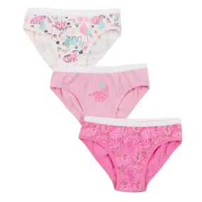Nano Girls' 3 Pack Dinos Panties - Pink