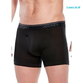 New Jockey® Staycool ® Boxer Brief - 3 Pack, Black, Sz M!