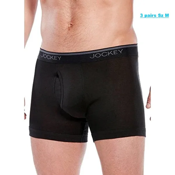 New Jockey® Staycool ® Boxer Brief - 3 Pack, Black, Sz M!
