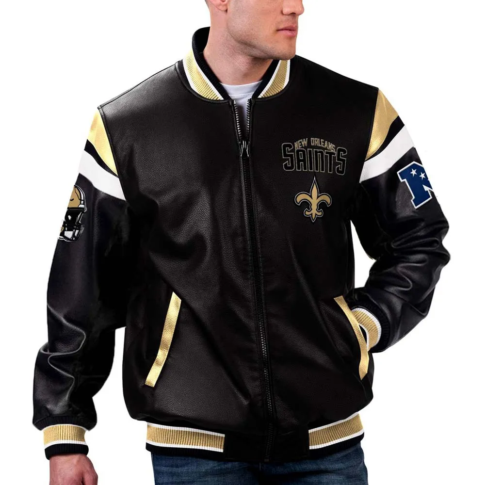 NFL Team New Orleans Saints Leather Jacket