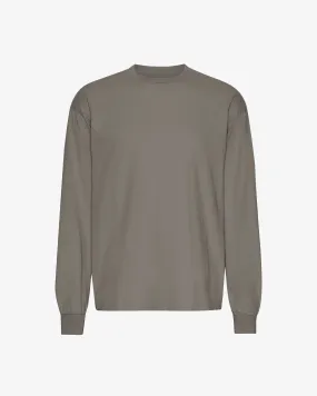 Oversized Organic LS T-shirt - Misty Brown