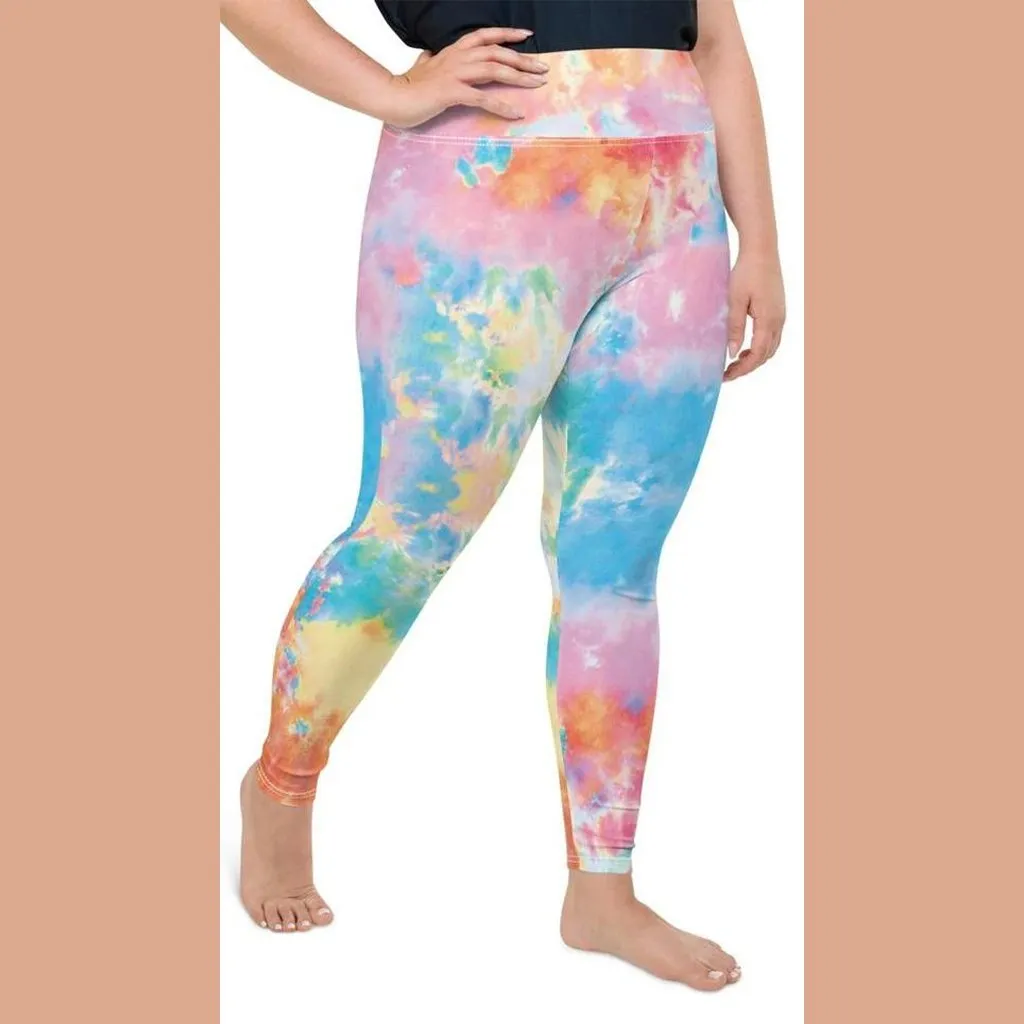 Pastel Tie Dye Plus Size Leggings