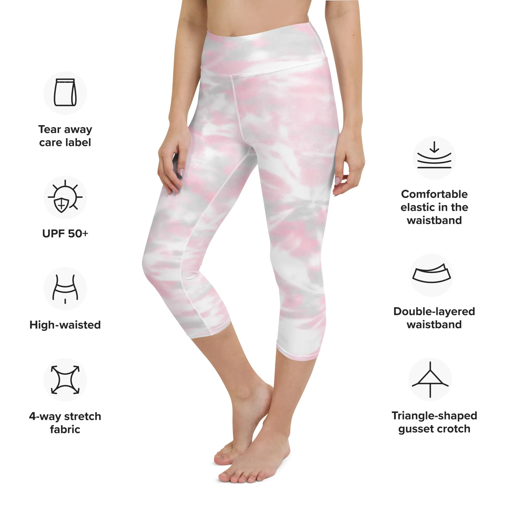 Pink Camouflage Yoga Capri Leggings | Fitness Capri Leggings, lioness-love