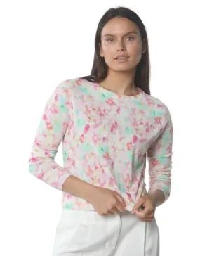 Pink Floral Tie Dye Sweater
